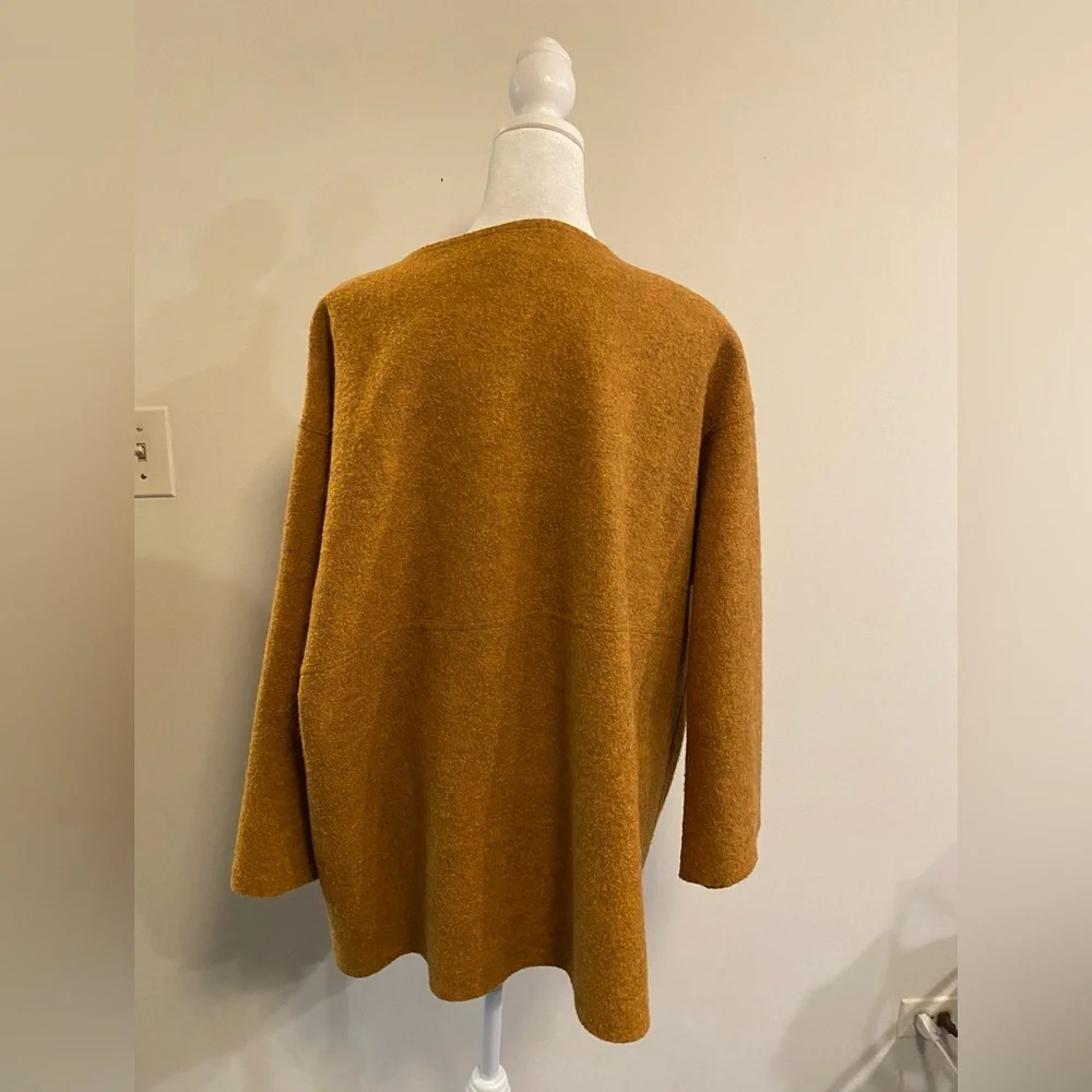Eileen Fisher Melange Alpaca Wool Women's Open Front Rust Coat size X-Large